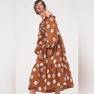 H&M polka dot off the shoulder dress